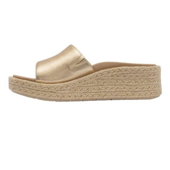 AEBO Metallic Gold Solstice Slide NWT Braided Jute Platform Wedge Women’… - Picture 9 of 13